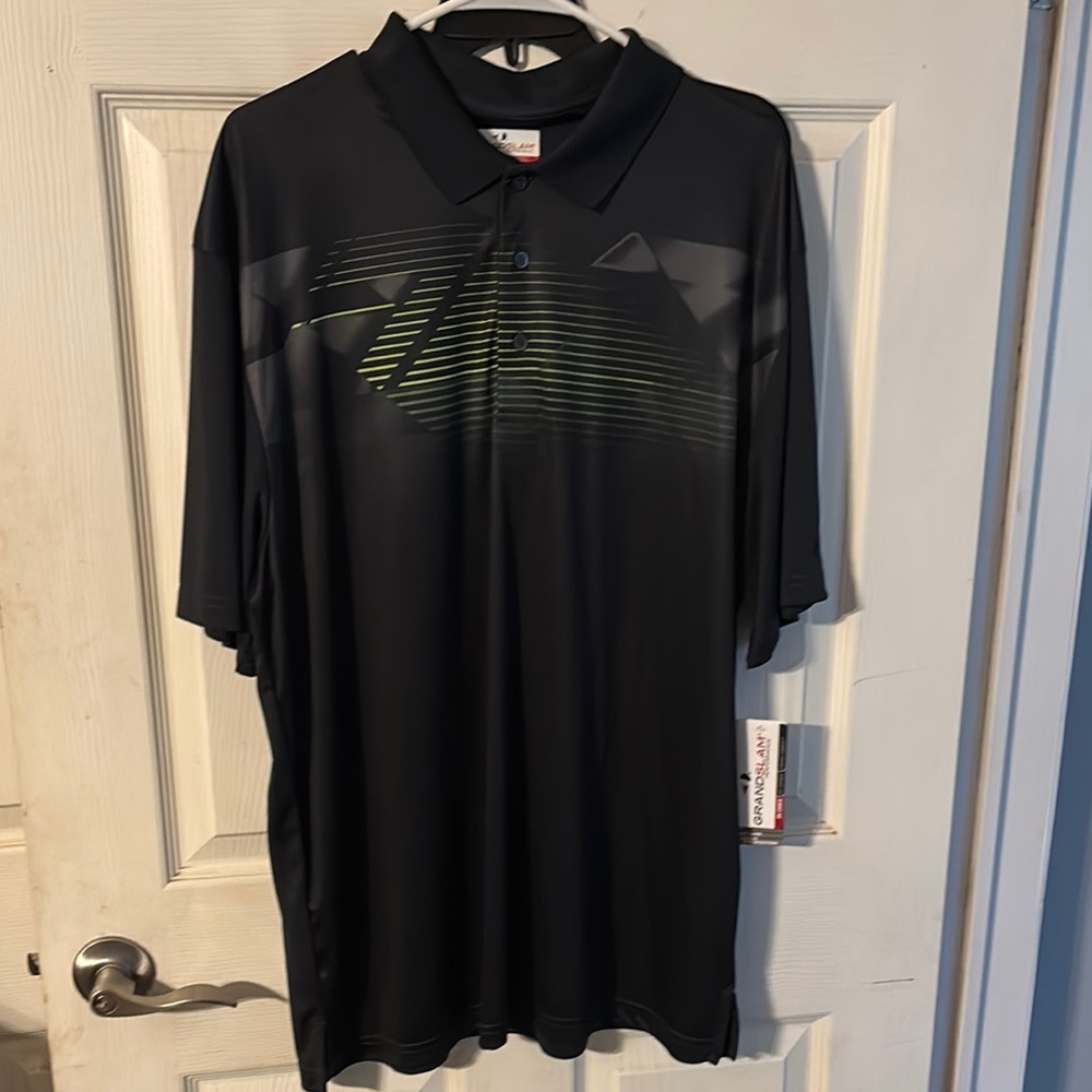 Grand Slam Black and Gray Performance Polo Shirt